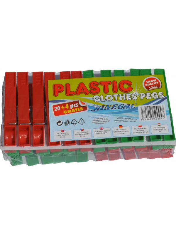 Štipce na prádlo PVC, 20+4ks